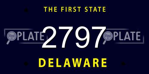 2797 Delaware License Plate