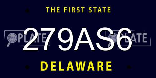 279AS6 Delaware License Plate