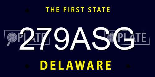 279ASG Delaware License Plate