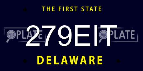 279EIT Delaware License Plate