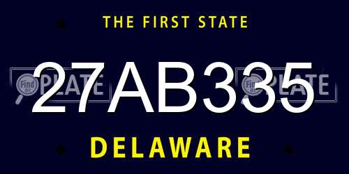 27AB335 Delaware License Plate
