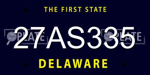 27AS335 Delaware License Plate