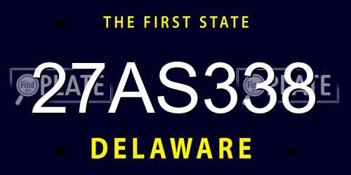 27AS338 Delaware License Plate