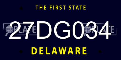 27DG034 Delaware License Plate