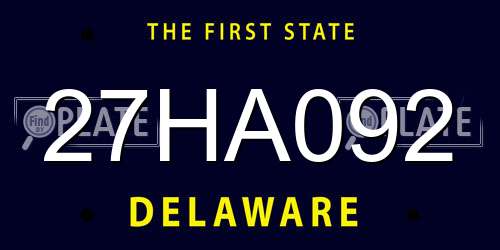 27HA092 Delaware License Plate