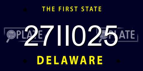 27II025 Delaware License Plate