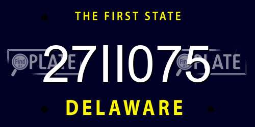27II075 Delaware License Plate
