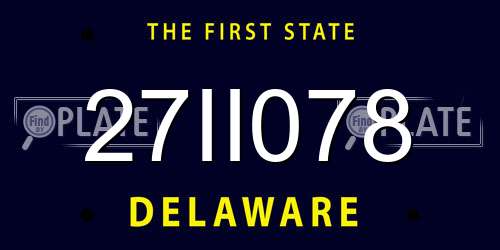 27II078 Delaware License Plate
