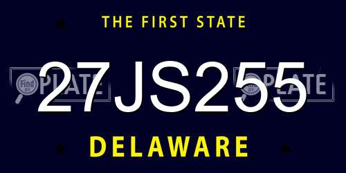 27JS255 Delaware License Plate