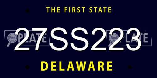 27SS223 Delaware License Plate