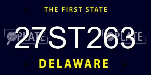 27ST263 Delaware License Plate