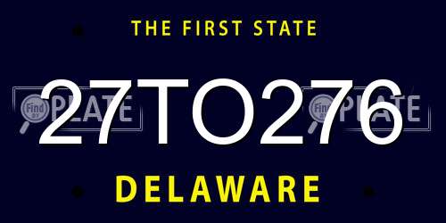 27TO276 Delaware License Plate