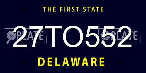 27TO552 Delaware License Plate
