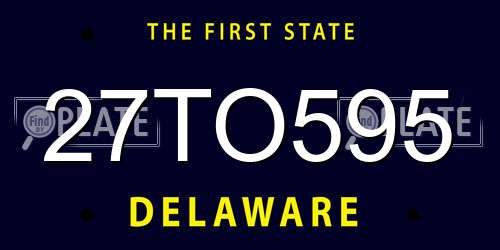 27TO595 Delaware License Plate