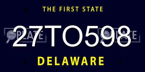 27TO598 Delaware License Plate