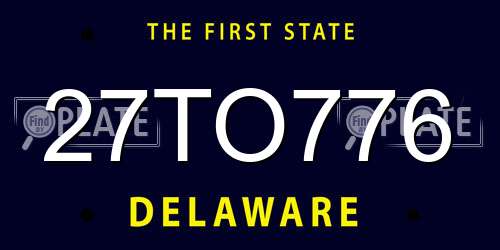 27TO776 Delaware License Plate