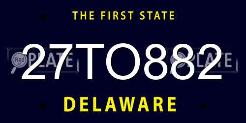 27TO882 Delaware License Plate
