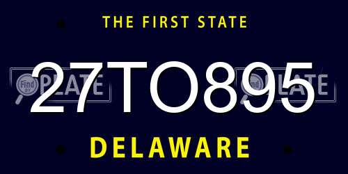 27TO895 Delaware License Plate