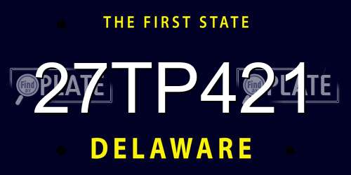 27TP421 Delaware License Plate