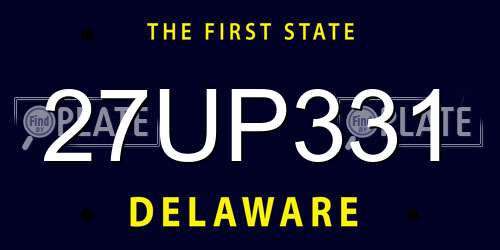 27UP331 Delaware License Plate