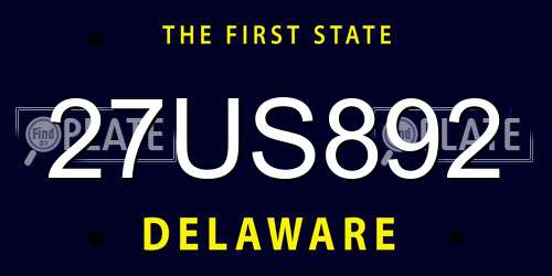 27US892 Delaware License Plate