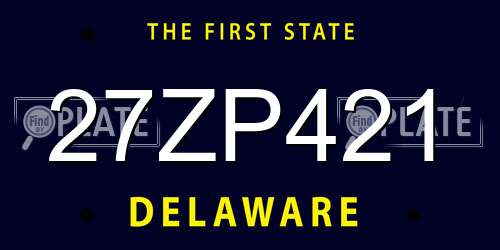 27ZP421 Delaware License Plate