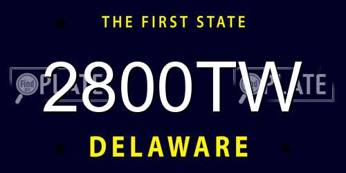 2800TW Delaware License Plate