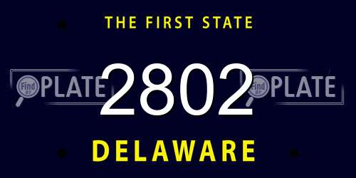 2802 Delaware License Plate