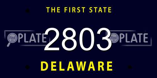 2803 Delaware License Plate