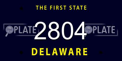 2804 Delaware License Plate