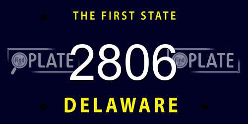 2806 Delaware License Plate