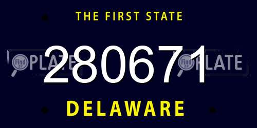 280671 Delaware License Plate