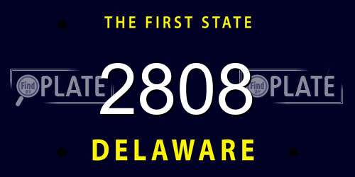 2808 Delaware License Plate