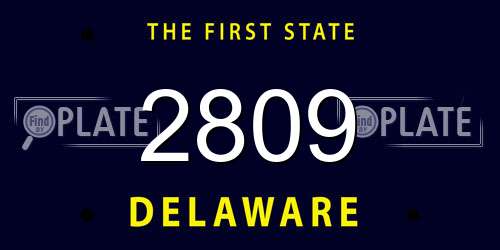 2809 Delaware License Plate
