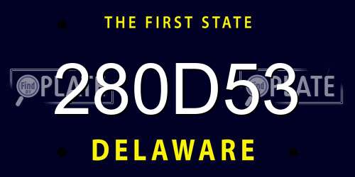 280D53 Delaware License Plate