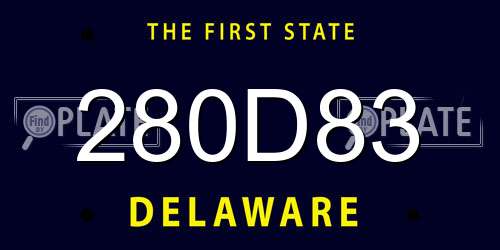 280D83 Delaware License Plate