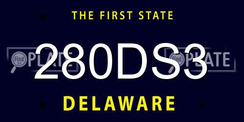 280DS3 Delaware License Plate