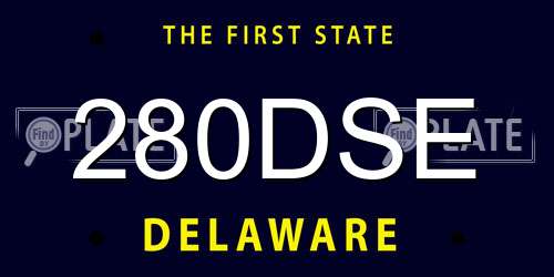 280DSE Delaware License Plate