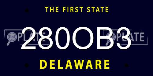 280OB3 Delaware License Plate