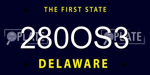 280OS3 Delaware License Plate