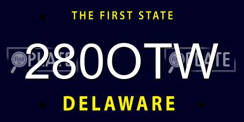 280OTW Delaware License Plate