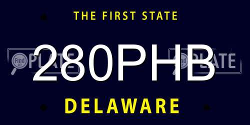 280PHB Delaware License Plate