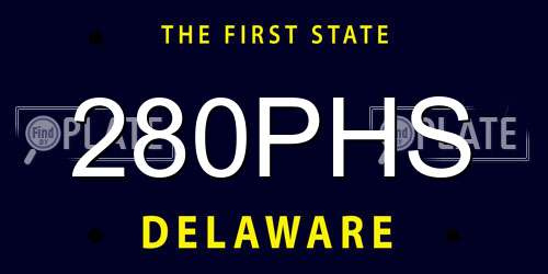 280PHS Delaware License Plate