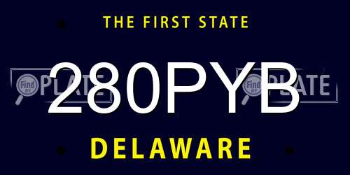 280PYB Delaware License Plate