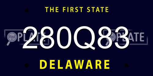 280Q83 Delaware License Plate