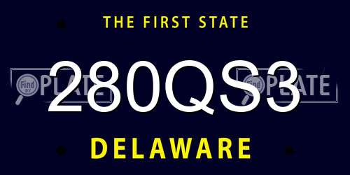 280QS3 Delaware License Plate
