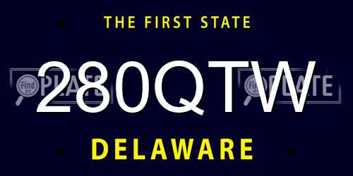 280QTW Delaware License Plate