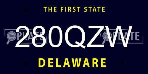 280QZW Delaware License Plate
