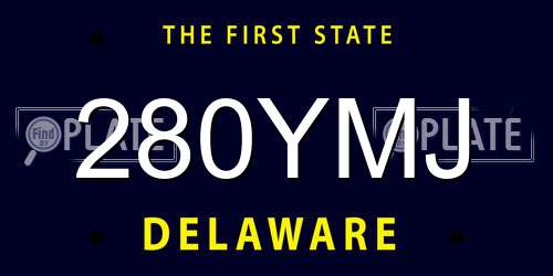280YMJ Delaware License Plate
