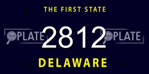 2812 Delaware License Plate